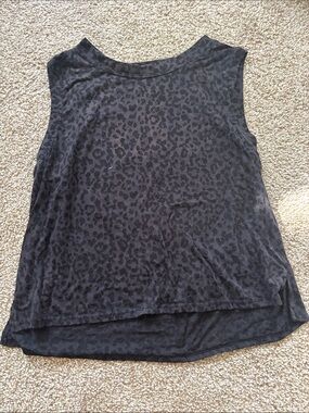 Evolution and Creation Black Leopard-Print Sleeveless Tank